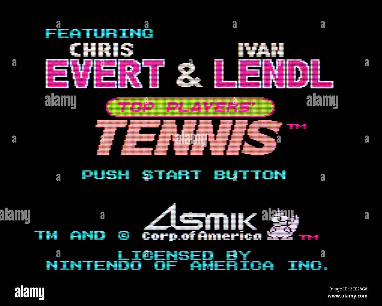 Chris Evert & Ivan Lendl Top Players' Tennis - Nintendo Entertainment System - NES Videogame - Editorial use only Stock Photo