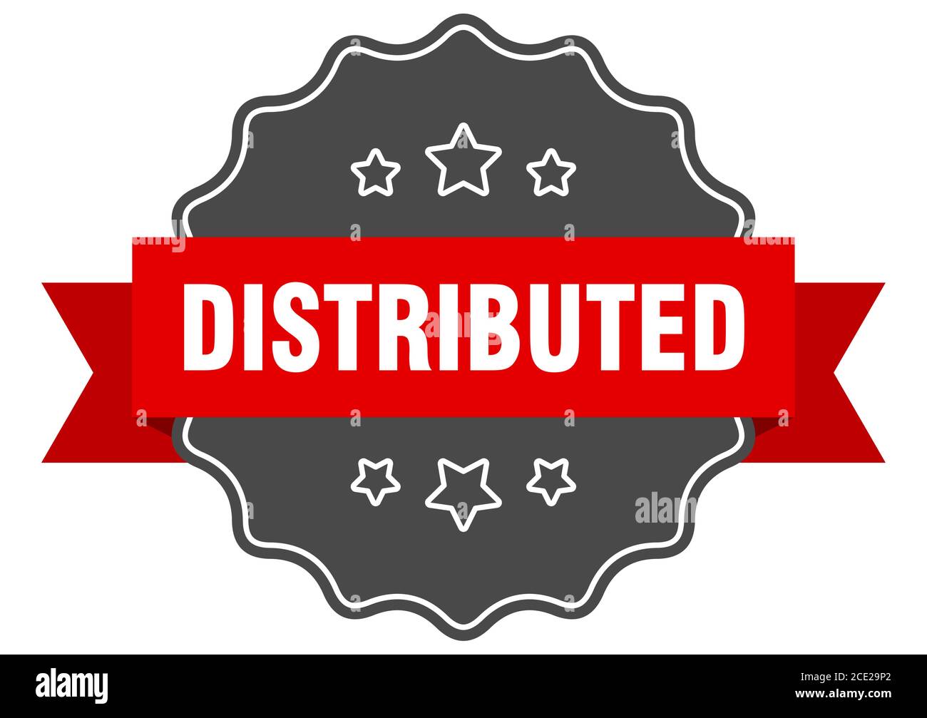 Distributed Signs distributed label. distributed isolated seal. Retro sticker sign Stock ...