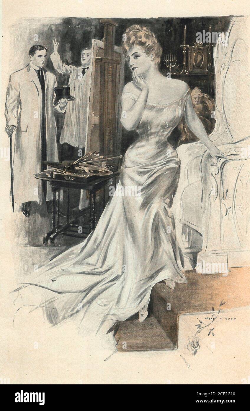 There she is the Betrothed - Vintage illustration, circa 1920 Stock Photo