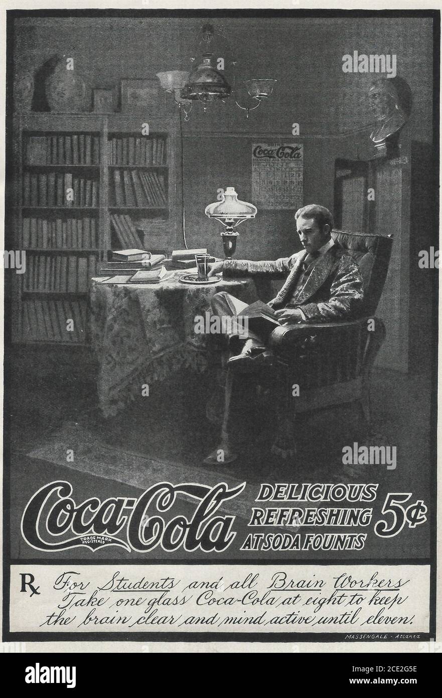 Advertisement for Coca-Cola, circa 1920 Stock Photo