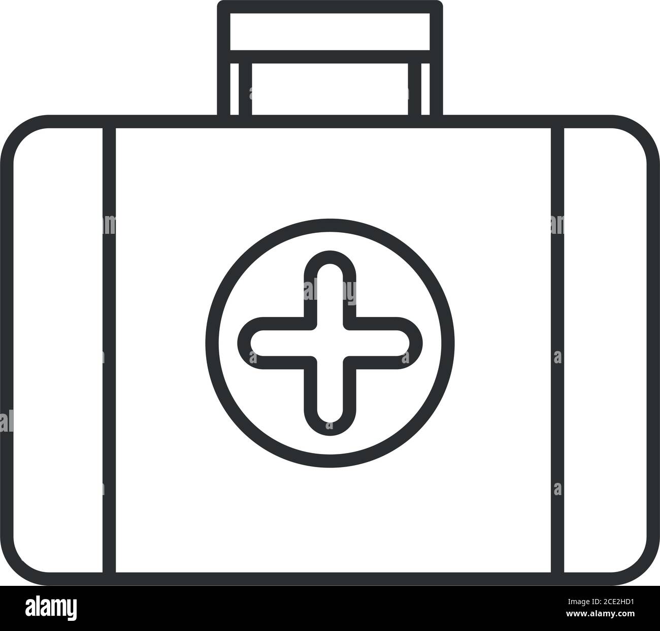 kit aid first medical equipment, linear icon design vector illustration ...