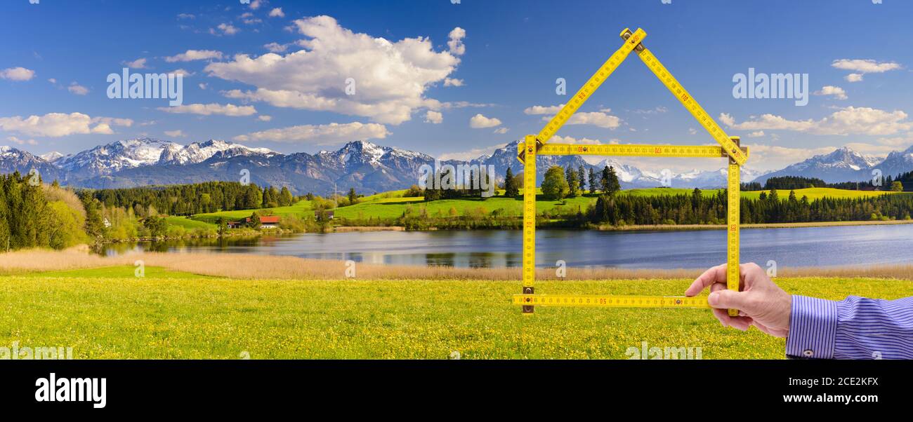 Living in the country in a newly planned home Stock Photo