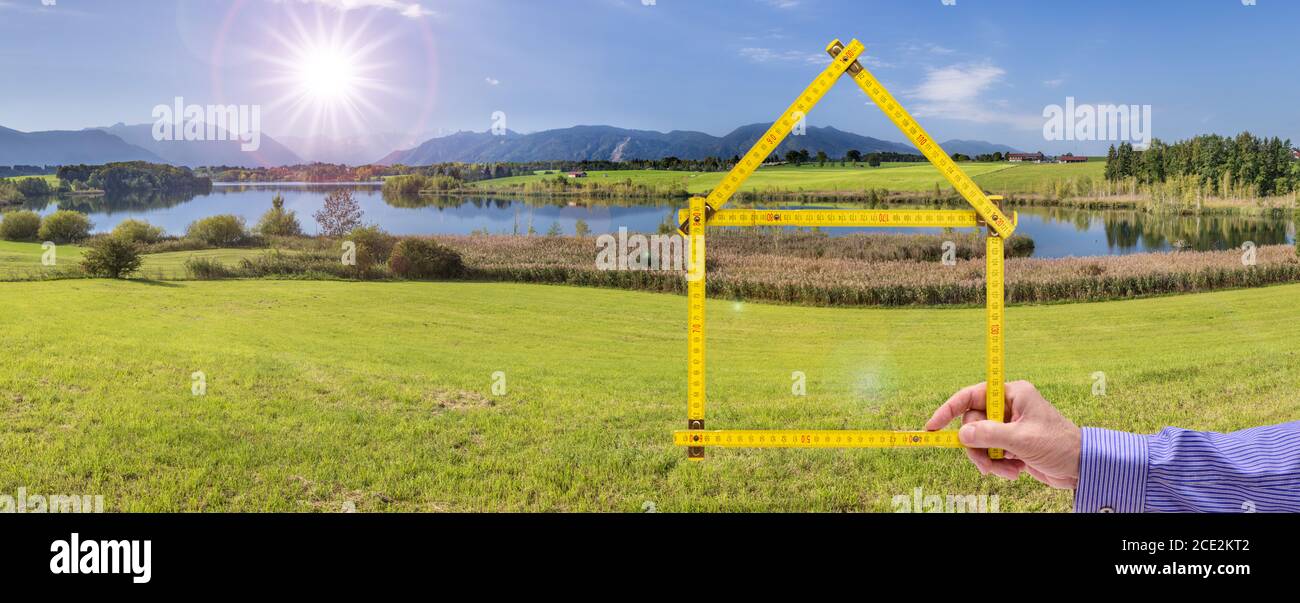 Living in the country in a newly planned home Stock Photo