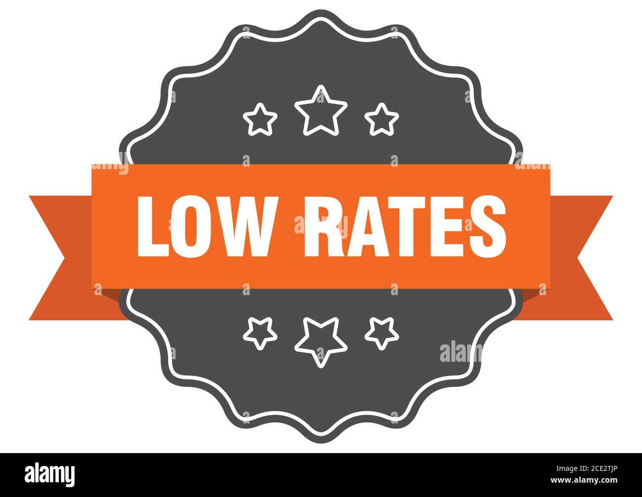low rates label. low rates isolated seal. Retro sticker sign Stock