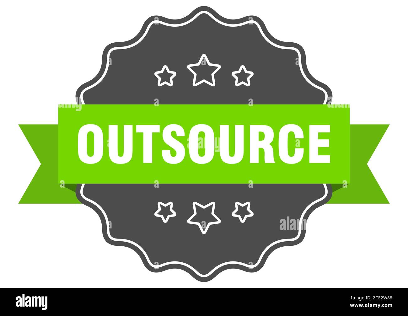 outsource label. outsource isolated seal. Retro sticker sign Stock