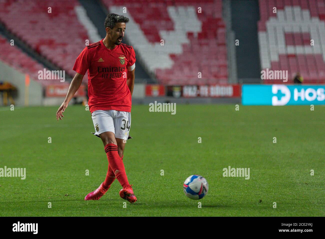 Lisbon, Portugal. August 30, 2020. Lisbon, Portugal. Benfica's defender from Portugal Andre Almeida (34) in action during the friendly game between SL Benfica vs AFC Bournemouth Credit: Alexandre de Sousa/Alamy Live News Stock Photo