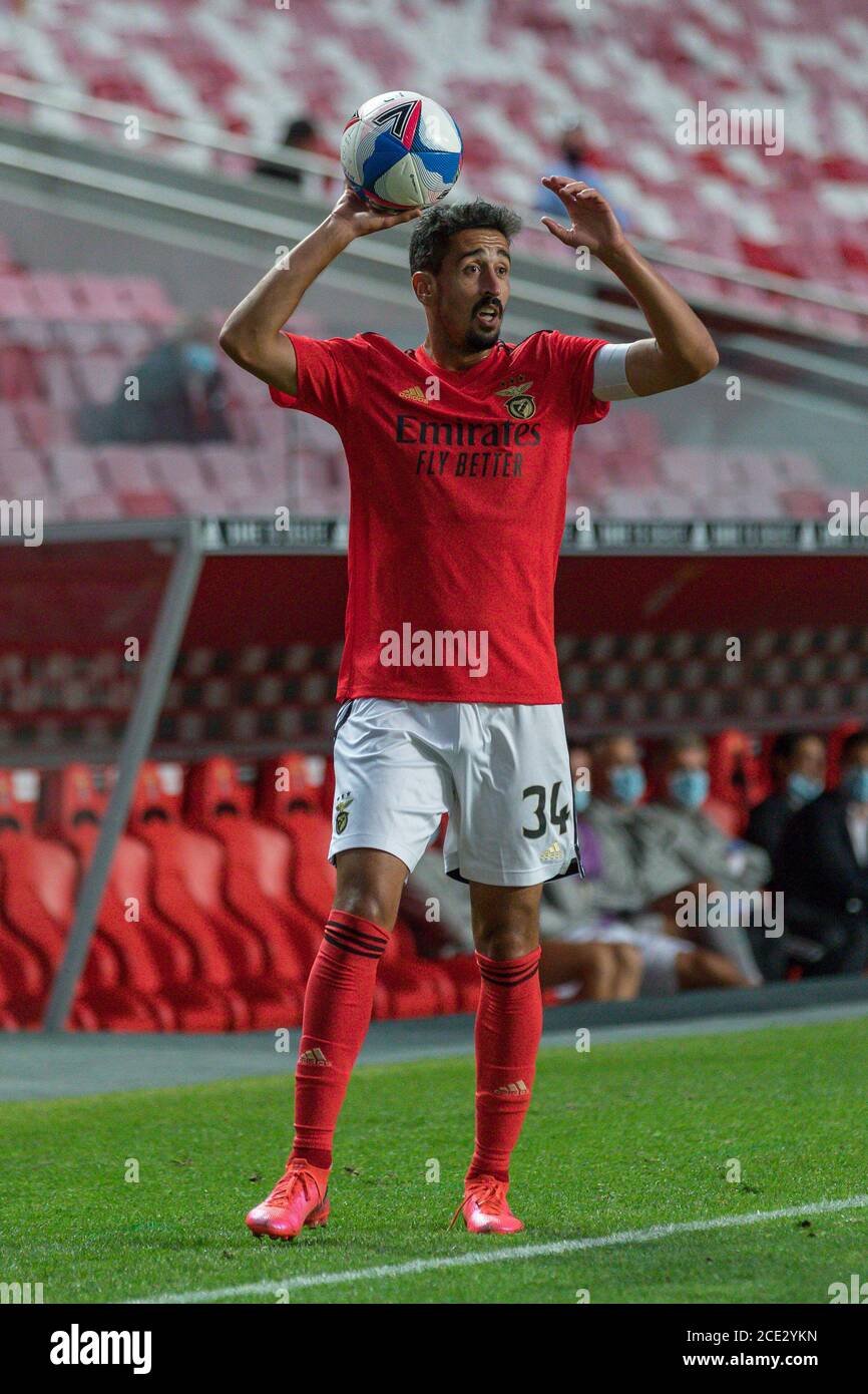 Lisbon, Portugal. August 30, 2020. Lisbon, Portugal. Benfica's defender from Portugal Andre Almeida (34) in action during the friendly game between SL Benfica vs AFC Bournemouth Credit: Alexandre de Sousa/Alamy Live News Stock Photo