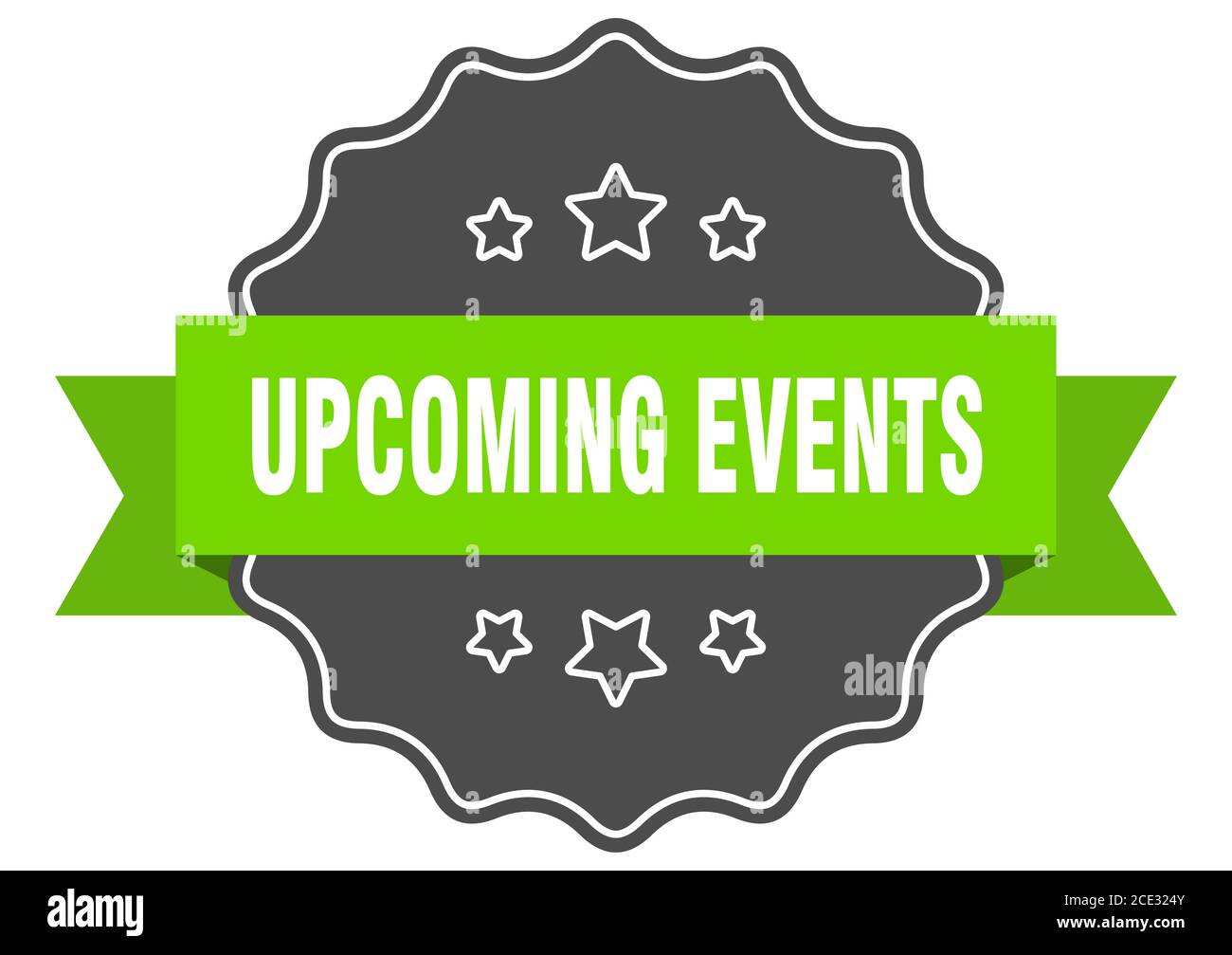 Current Events Sticker upcoming events label. upcoming events isolated seal. Retro sticker ...
