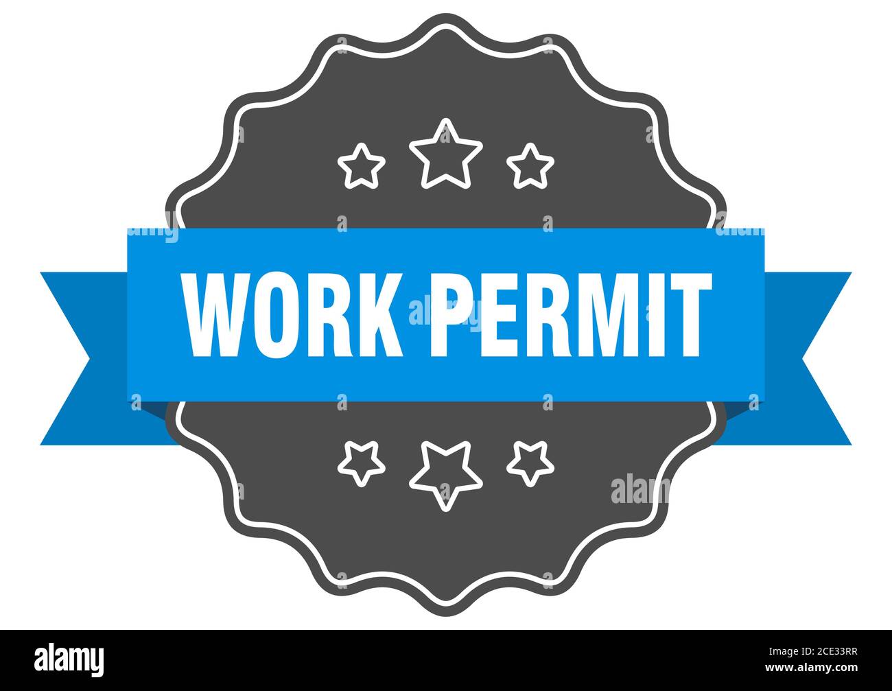 work permit label. work permit isolated seal. Retro sticker sign Stock ...