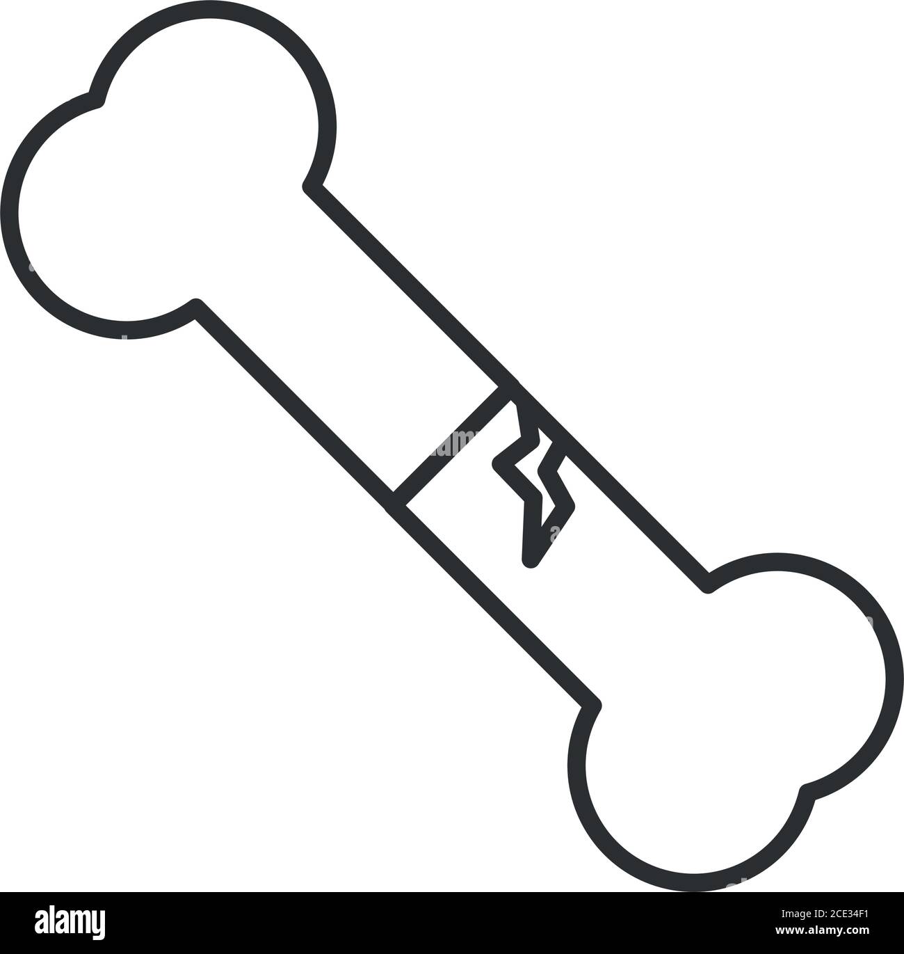 human broken bone world disability day, linear icon design vector illustration Stock Vector