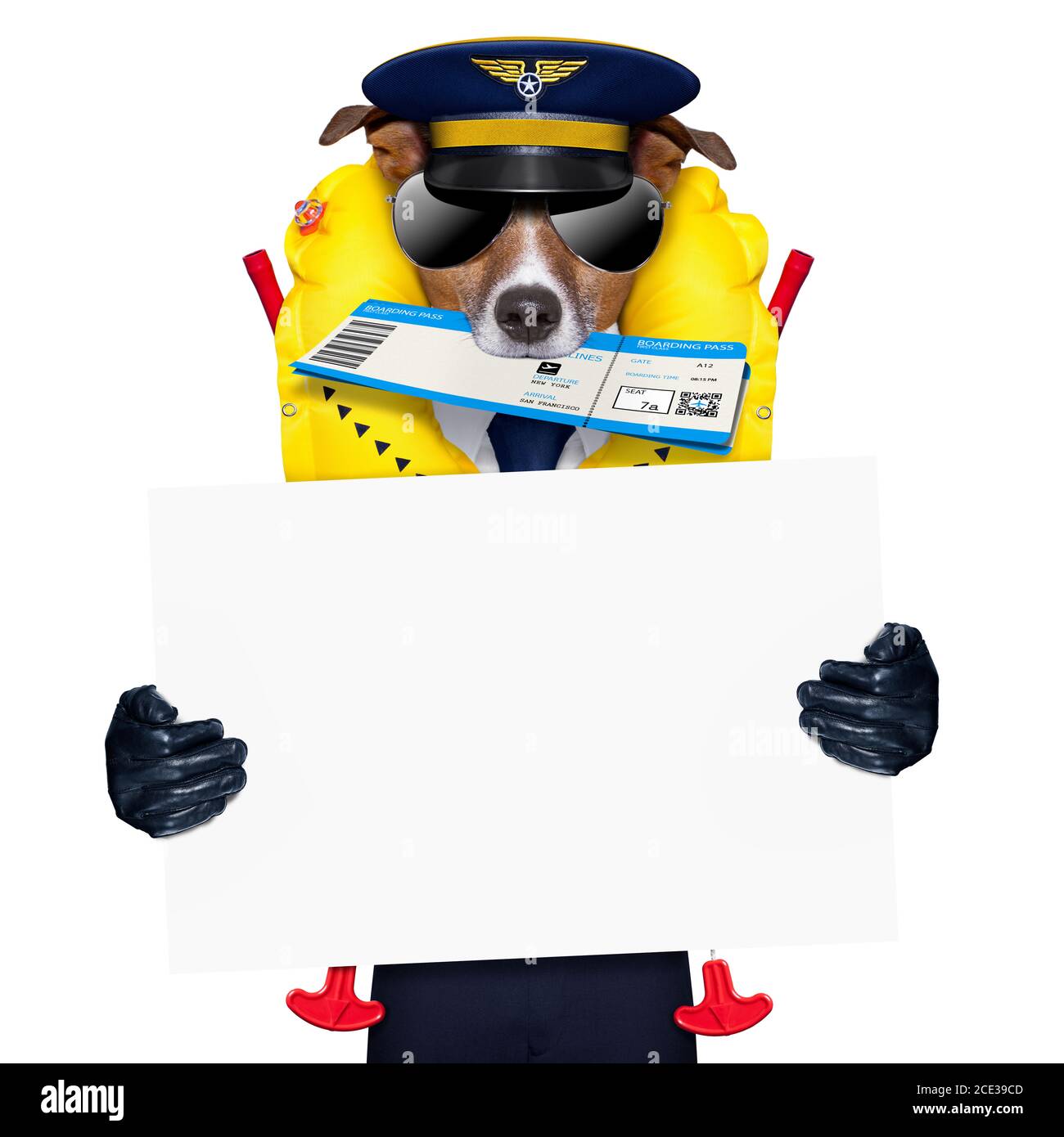 airline pilot flight attendant check in ticket Stock Photo Alamy
