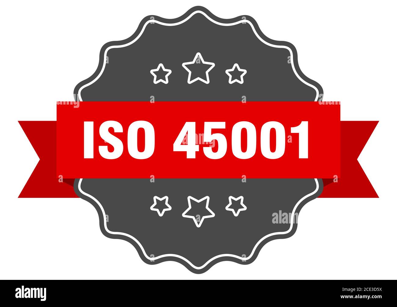 iso 45001 label. iso 45001 isolated seal. Retro sticker sign Stock ...