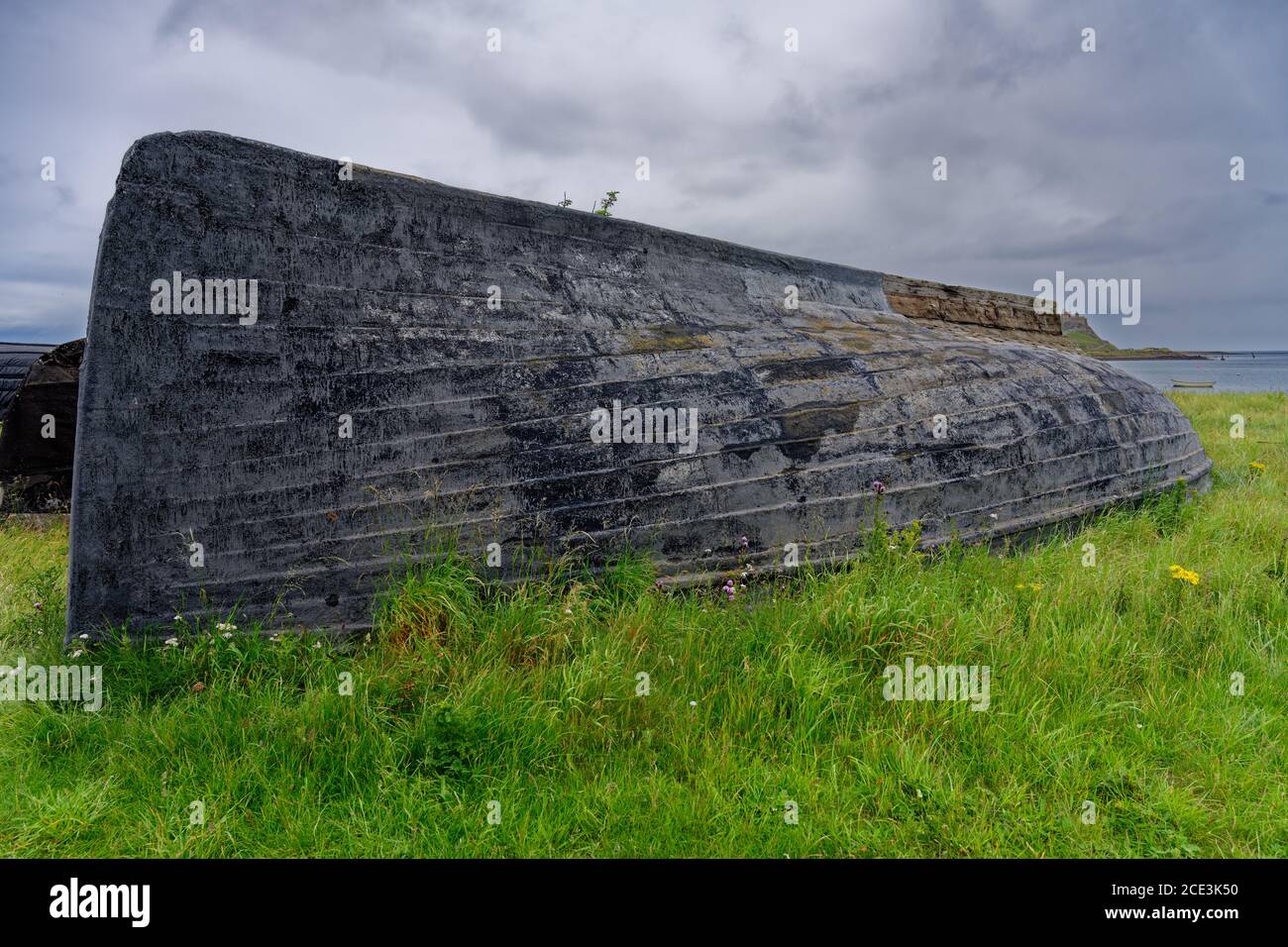 Boat houses on Holy Island in Northumberland Stock Photo Alamy