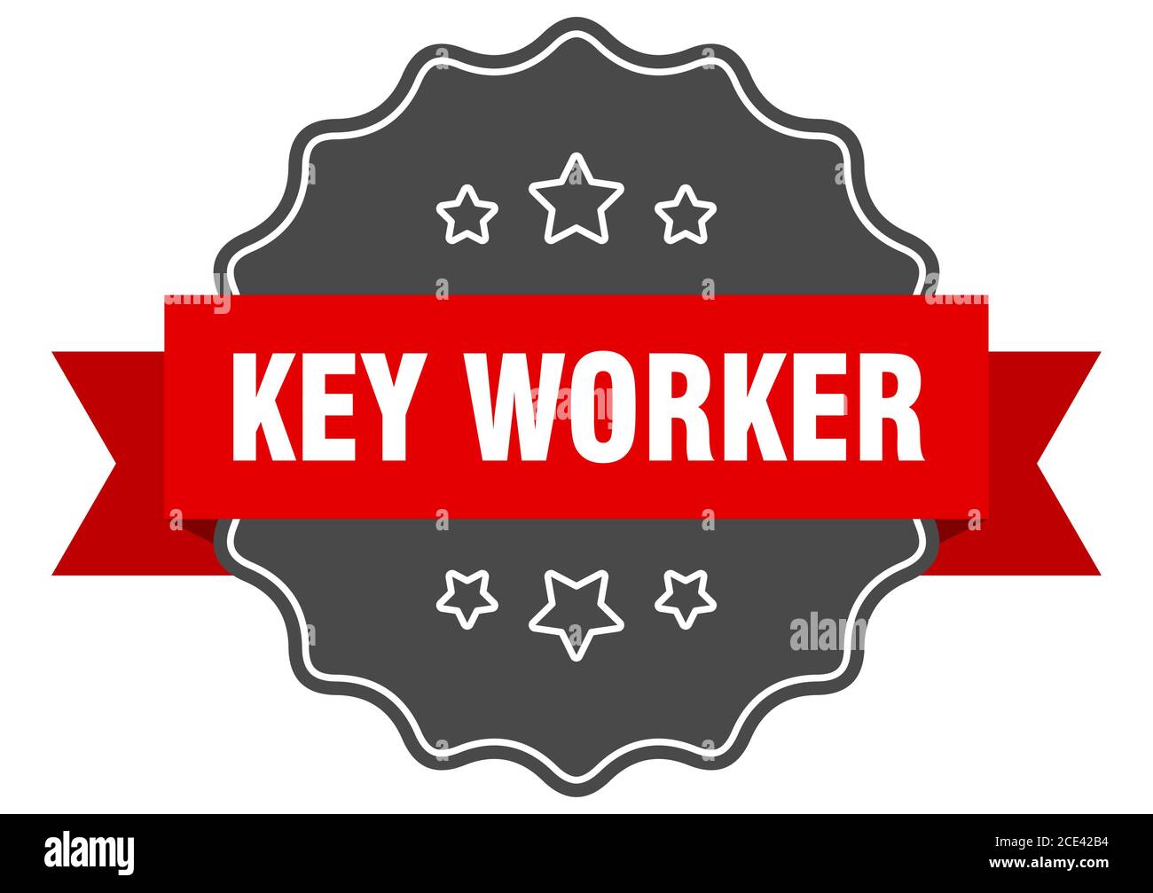 key worker label. key worker isolated seal. Retro sticker sign Stock