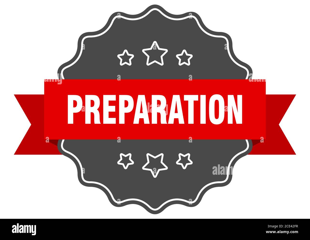 Preparation Label Preparation Isolated Seal Retro Sticker Sign Stock