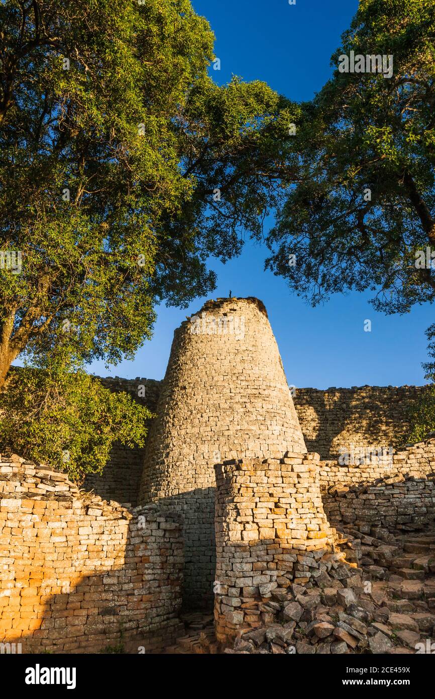 Great Zimbabwe ruins, Cinical Tower in "the Great Enclosure", ancient