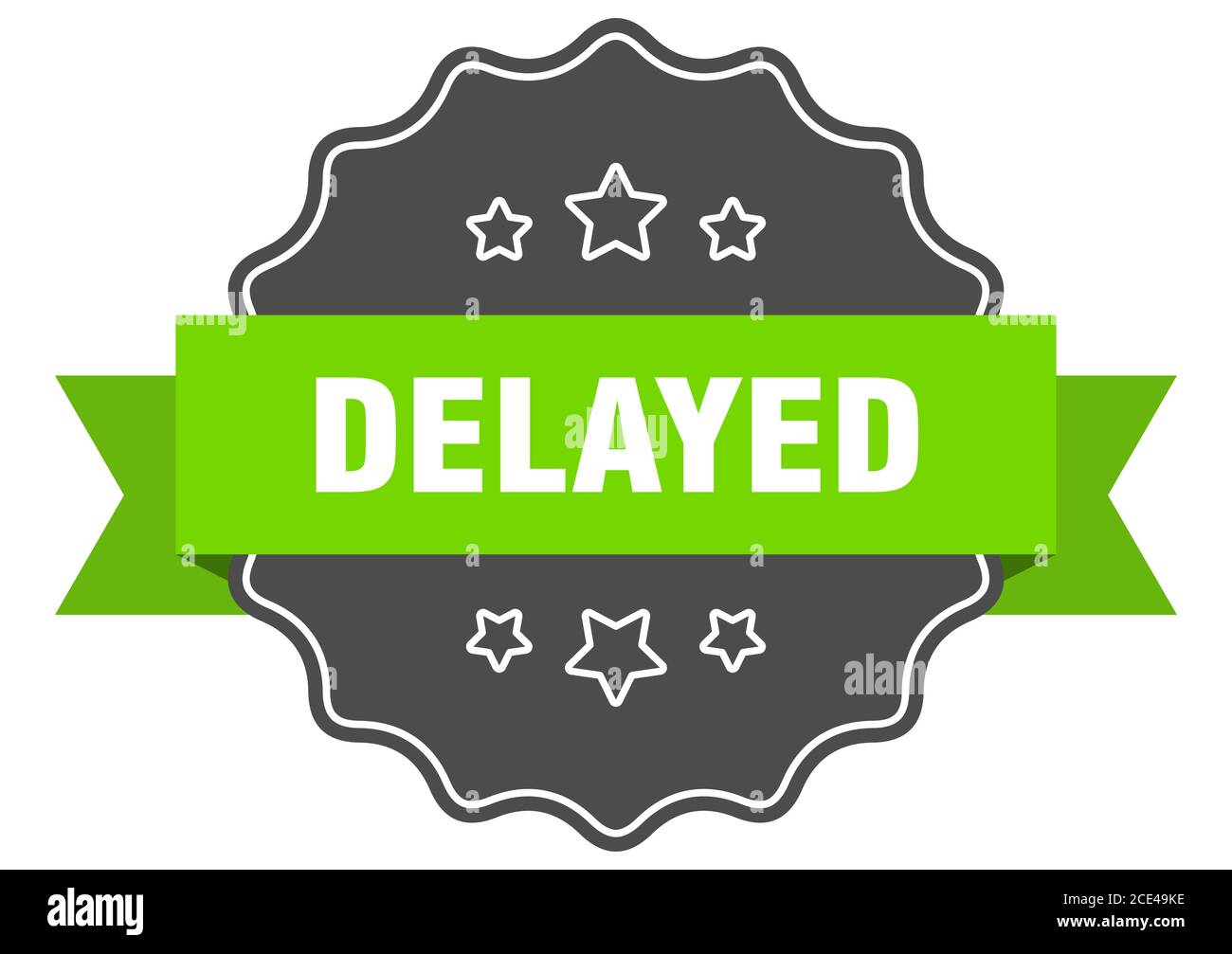 delayed label. delayed isolated seal. Retro sticker sign Stock Vector ...