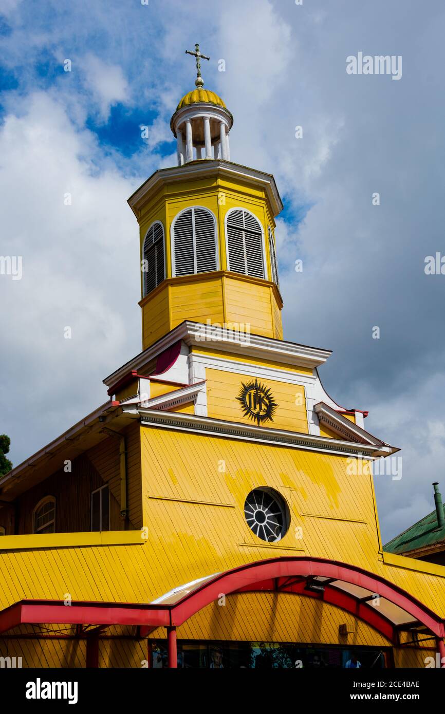 Puerto Montt, Chile. February 13, 2020. View of Padres Jesuitas church Stock Photo