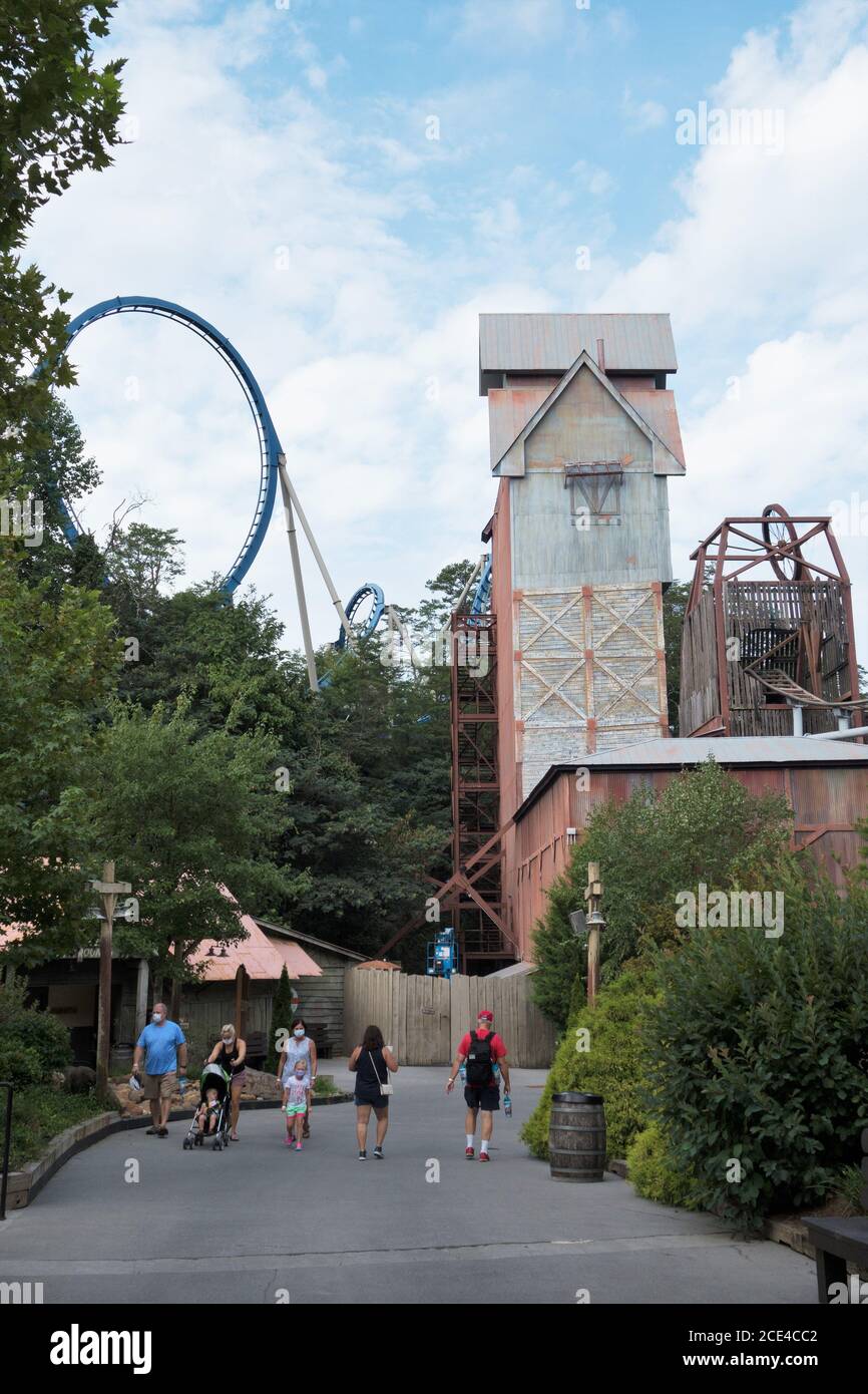 Dollywood amusement park in Tennessee, open to very limited capacity