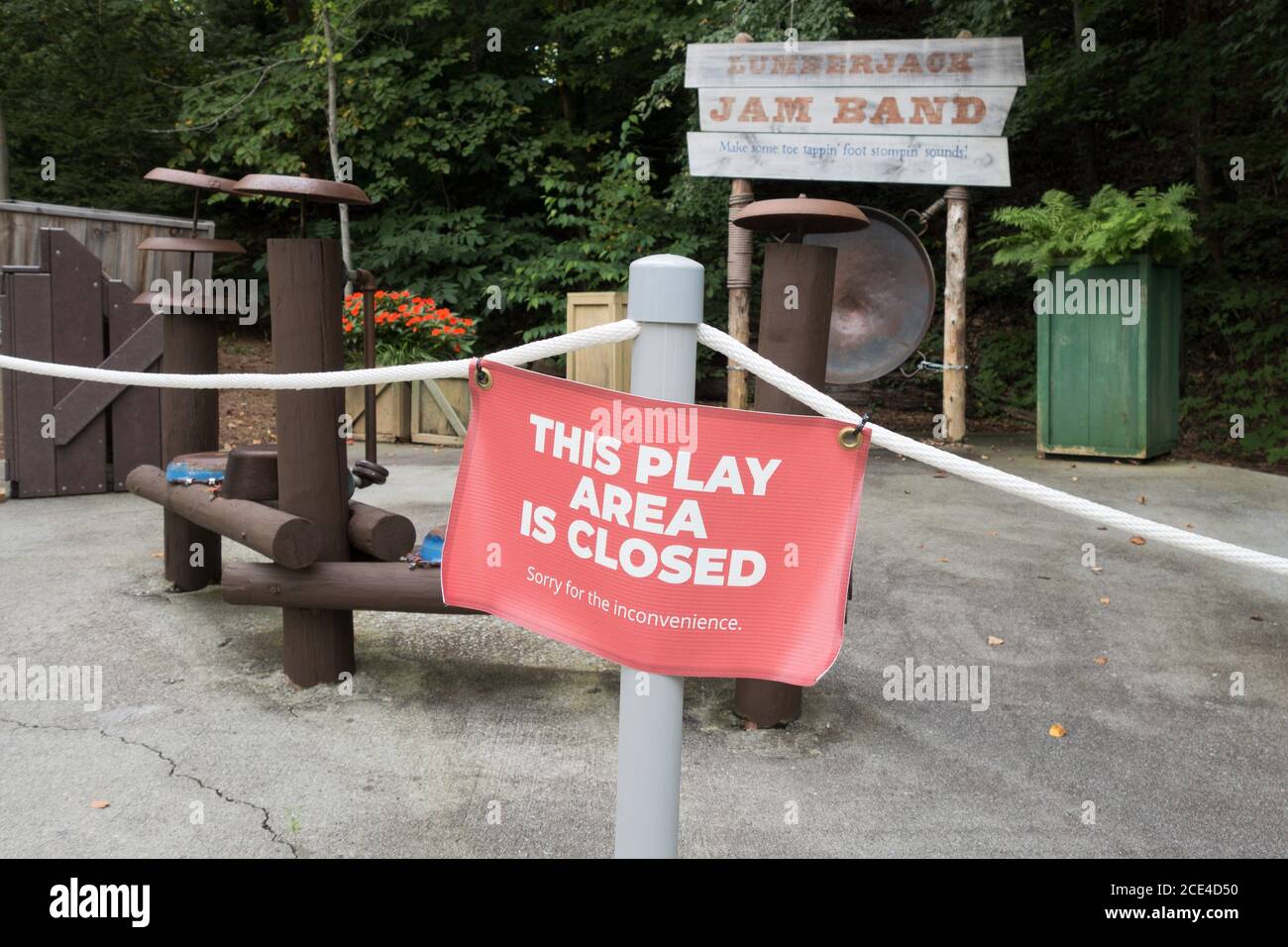 One of many areas closed at Dollywood amusement park as it is open to