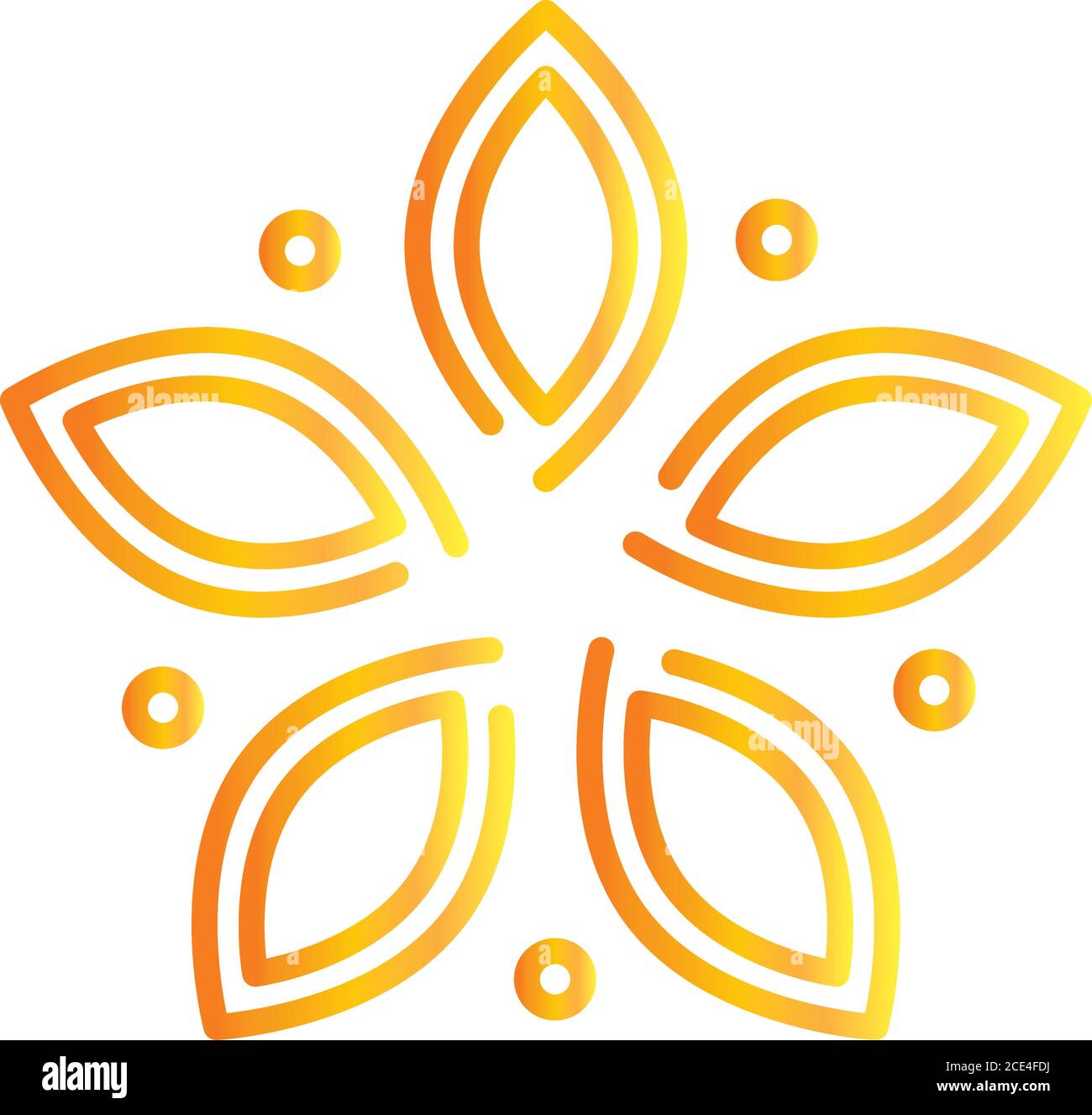 floral flower decoration ornament linear gradient style icon vector ...