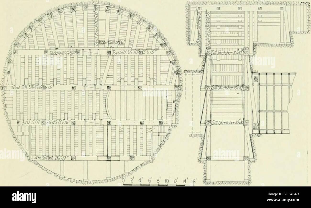. Shield and compressed air tunneling . t a time, by means of headings