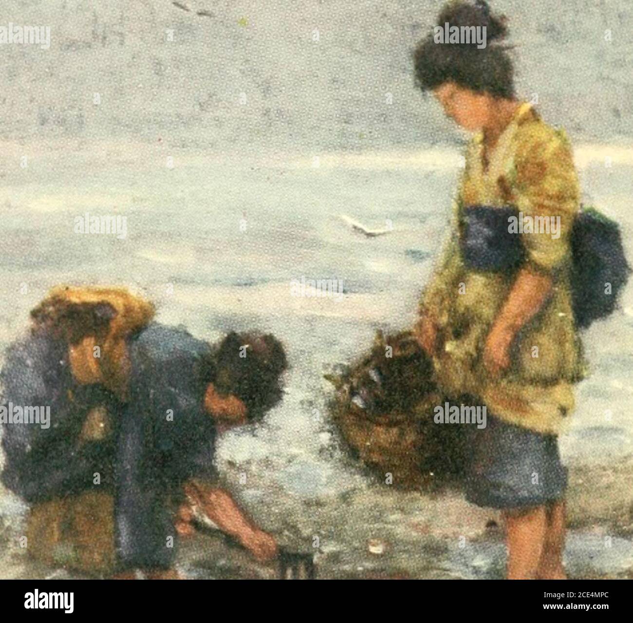. Old and new Japan . m. ON THE SHORE OF THE INLAND SEA THE FISHERWOMEN GATHER SHELL-FISH! Frontispiece. OLD AND NEW JAPAN BY CLIVE HOLLAND WITH FIFTY COLOURED PICTURES BY MONTAGU SMYTHoldnewjapan00holl Stock Photo