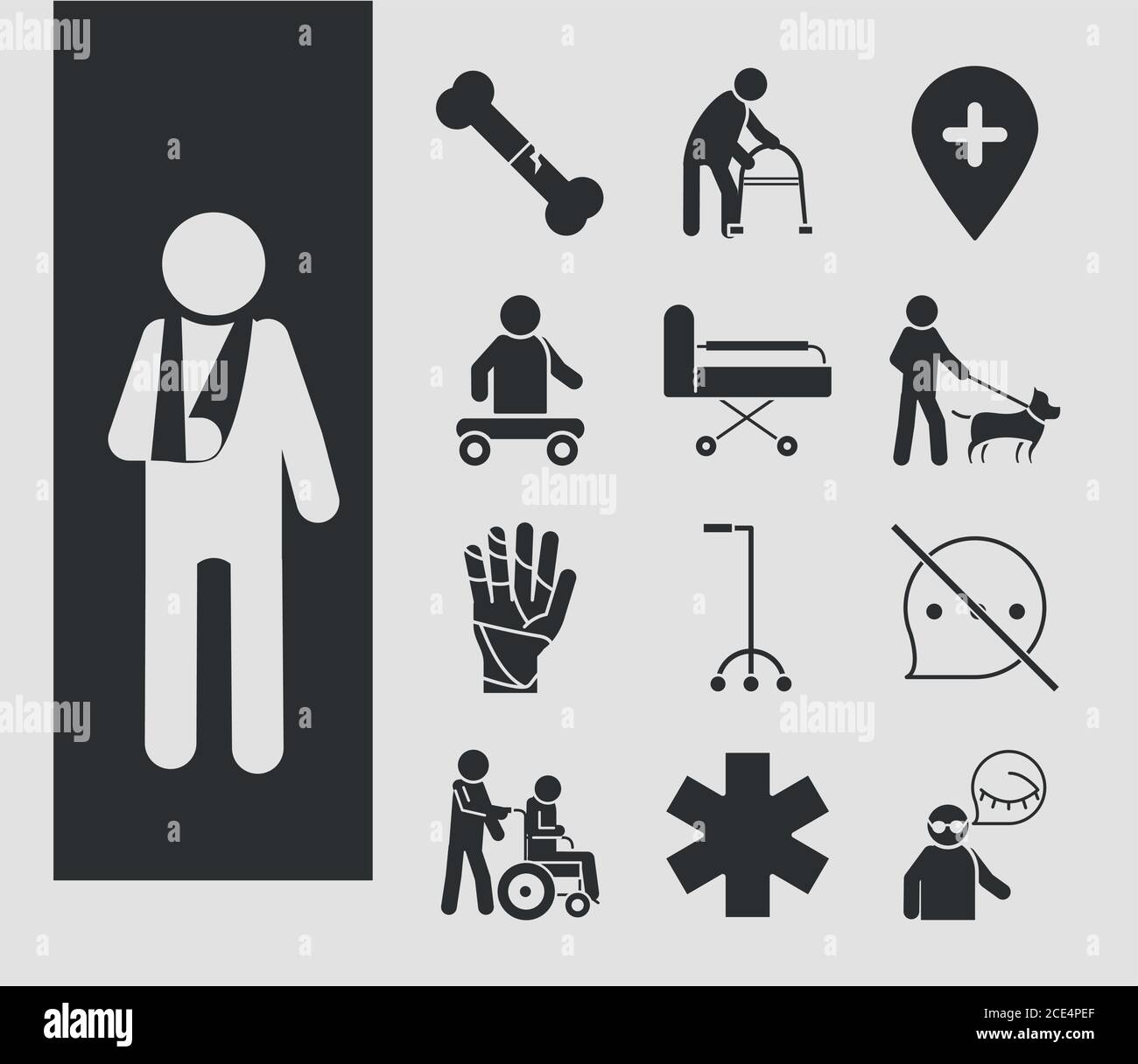 world disability day, disabled people medical equipment silhouette
