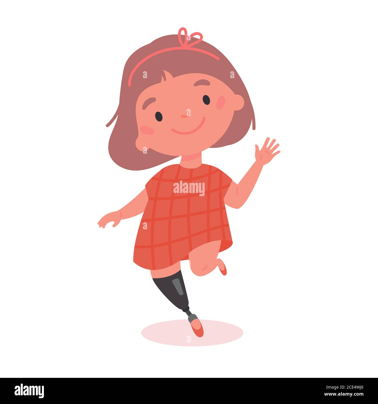 Little kid with artificial limb Stock Vector