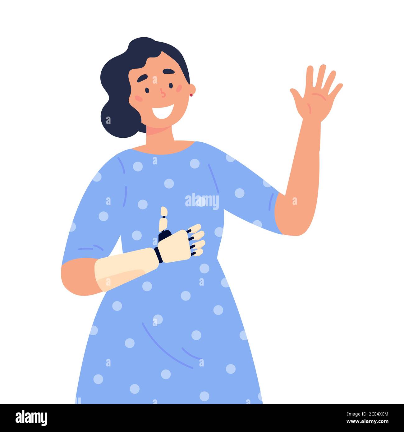 Young woman with artificial limb Stock Vector