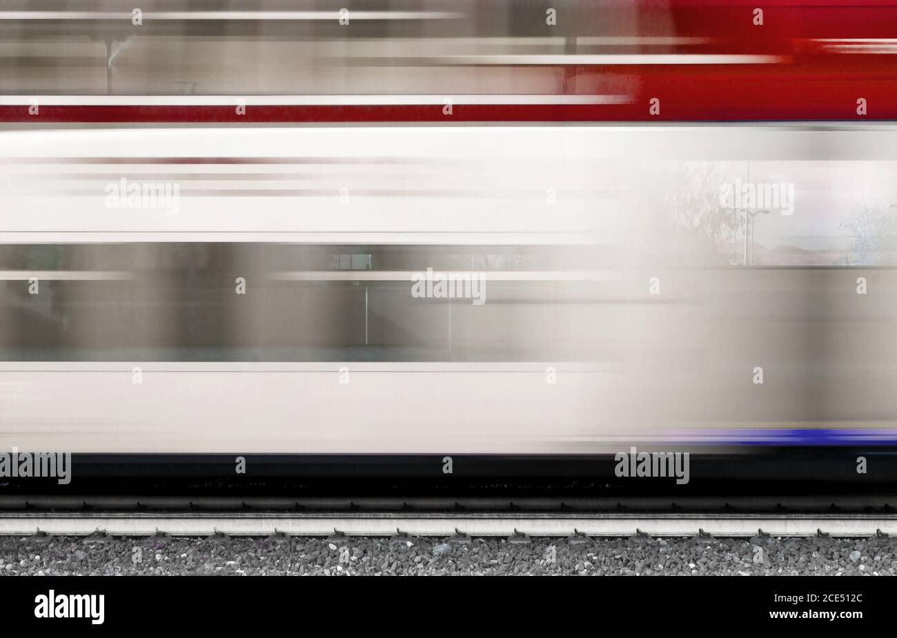 Train in motion blur Stock Photo