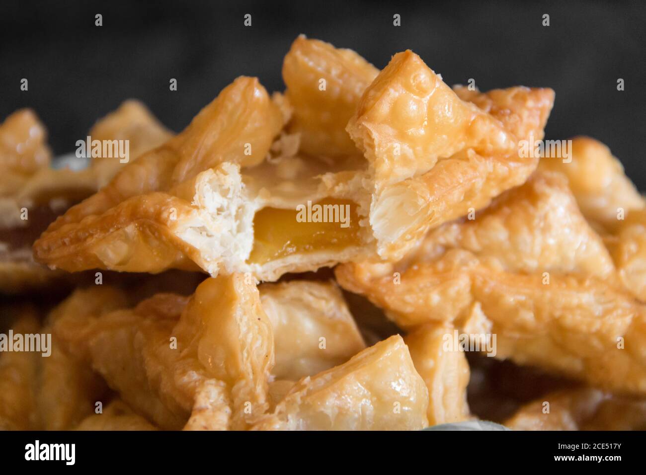 fried pastry with quince and batata typical of south america gastronomy Stock Photo