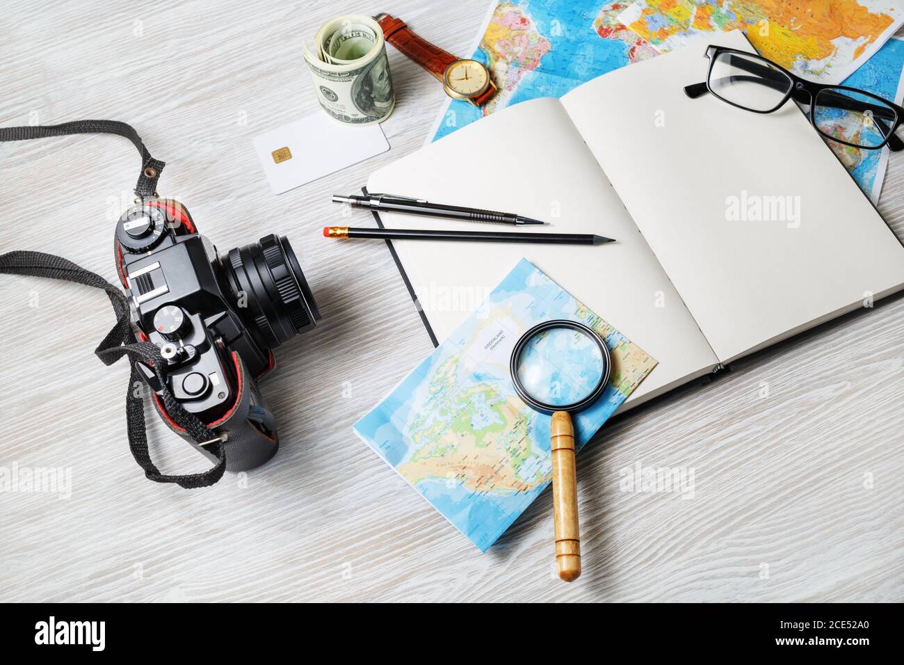 Personal travel accessories Stock Photo