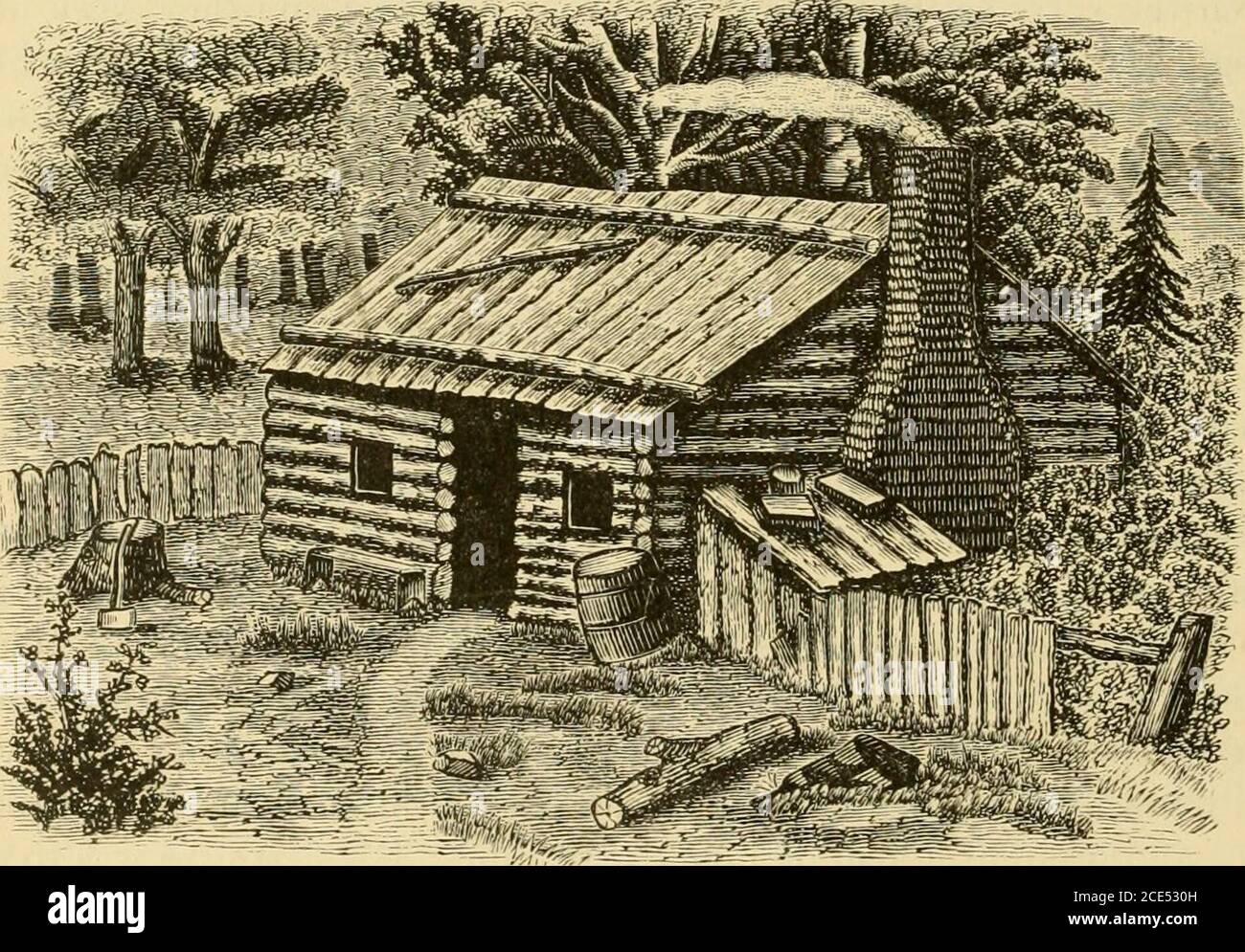 . History of Vermilion County, together with historic notes on the Northwest, gleaned from early authors, old maps and manuscripts, private and official correspondence, and other authentic, though, for the most part, out-of-the-way sources . his duty to go as to fodder his stock or cuthis nights firewood. When Copeland got his logs ready he sent outnotice, and men came on horseback six or eight miles to put them up.The first day it rained, and they had -to go back home without accom-plishing the work, but the next day every man came back to finish thejob. Nobody thought of accepting pay for su Stock Photo