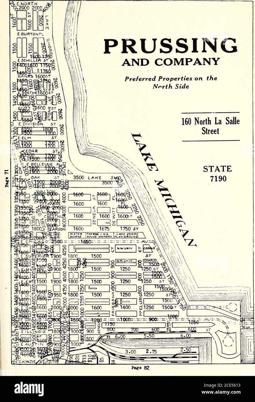 . Olcott's land values blue book of Chicago . P««. 81 ( OLCOTTS LAND VALUES BLUE BOOK WILLIAM 0. GREEN WALTER V. AIKMAN ARTHUR J. DALIES Ogden, Sheldon & Co. FOUNDED 1836 Agents forChicago Dock and Canal Co. Real Estate-Mortgage Loans-Renting 30 North La Salle St.Telephone Franklin 7358 Cable Address Fishbum Ahead oj Dale in Real Estate HEDBERG & 6IST0R Real Estate Investments APPRAISERS : COUNSELLORS : FINANCINGSTATE BANK BLDG. 120 SOUTH LA SALLE ST., PHONE RANDOLPH 1742 Specializing in NORTH MICHIGAN AVENUEfrom the RIVER to OAK St, Valuations on This Page Are for ICO Feet in Depth 72. OLCOTT Stock Photo