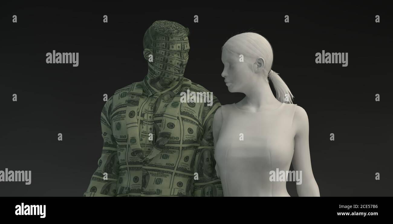 Materialistic Woman and Gold Digger Lady Concept Stock Photo