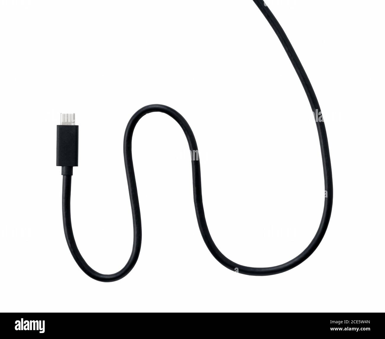 Shooting usb type-c placed on a blue background from an overhead view Stock Photo