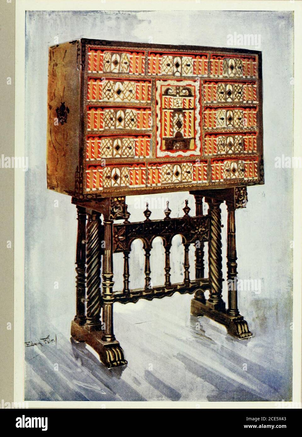 The Book Of Decorative Furniture Its Form Colour And History Kill Equal To The Finest Productions Of Venice Shod At Its Edges With Pierced Ironwork And Enriched With Hinge Plates Also