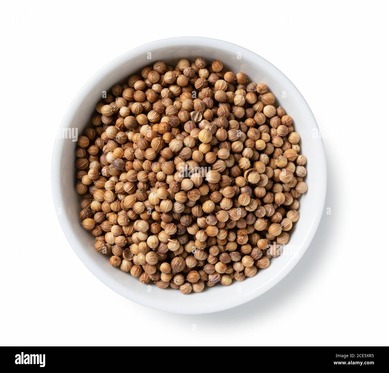 A bird's eye view of coriander on a white background Stock Photo Alamy