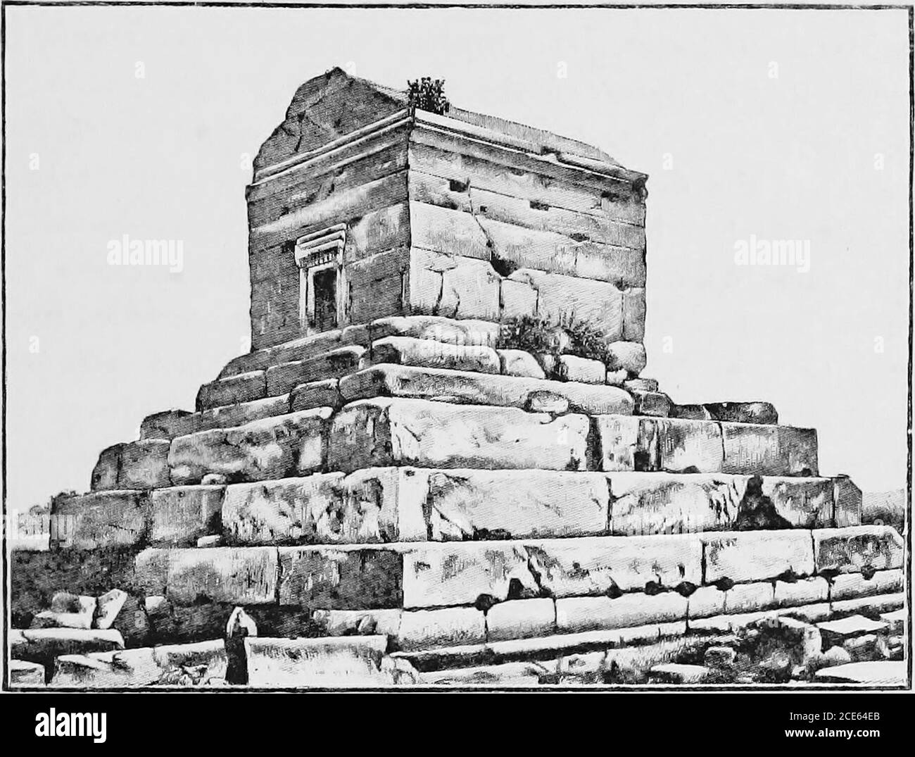 . History of Egypt, Chaldea, Syria, Babylonia and Assyria . CTEUS THE ACHjEMENIAN. THE TOMB OP CYRUS 129 spot for two centuries under the care of the priests; butwhile Alexander was waging war on the Indian frontier,the Greek officers, to whom he had entrusted the govern-ment of Persia proper, allowed themselves to be temptedby the enormous wealth which the funerary chapel was. THE TOMB OF CTEUS.^ supposed to contain. They opened the coffin, broke thecouch and the table, and finding them too heavy to carryaway easily, they contented themselves with stealing thedrinking-vessels and jewels. Alex Stock Photo