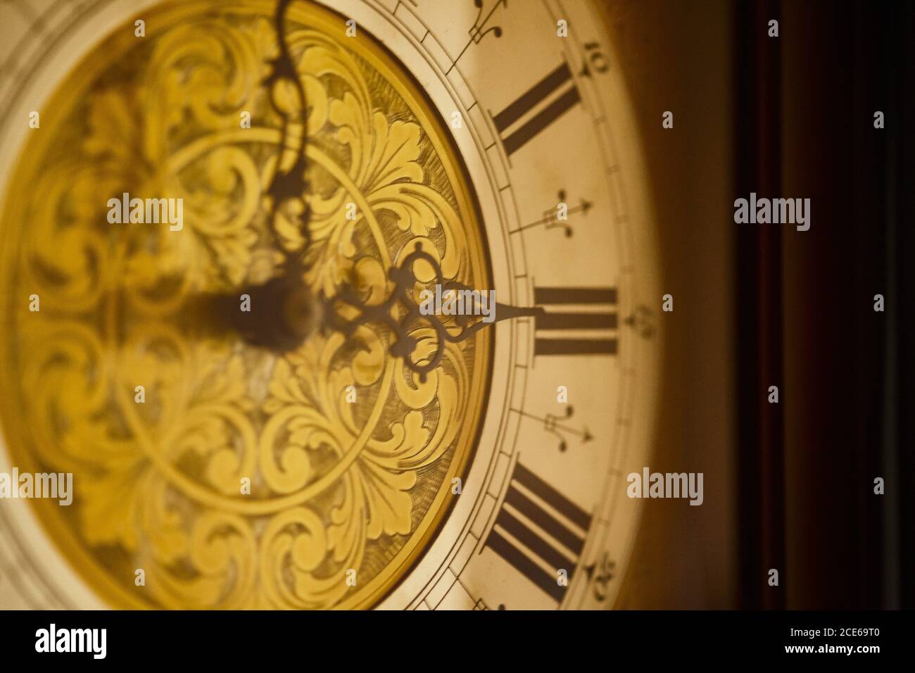 Detail of a wall clock Stock Photo Alamy
