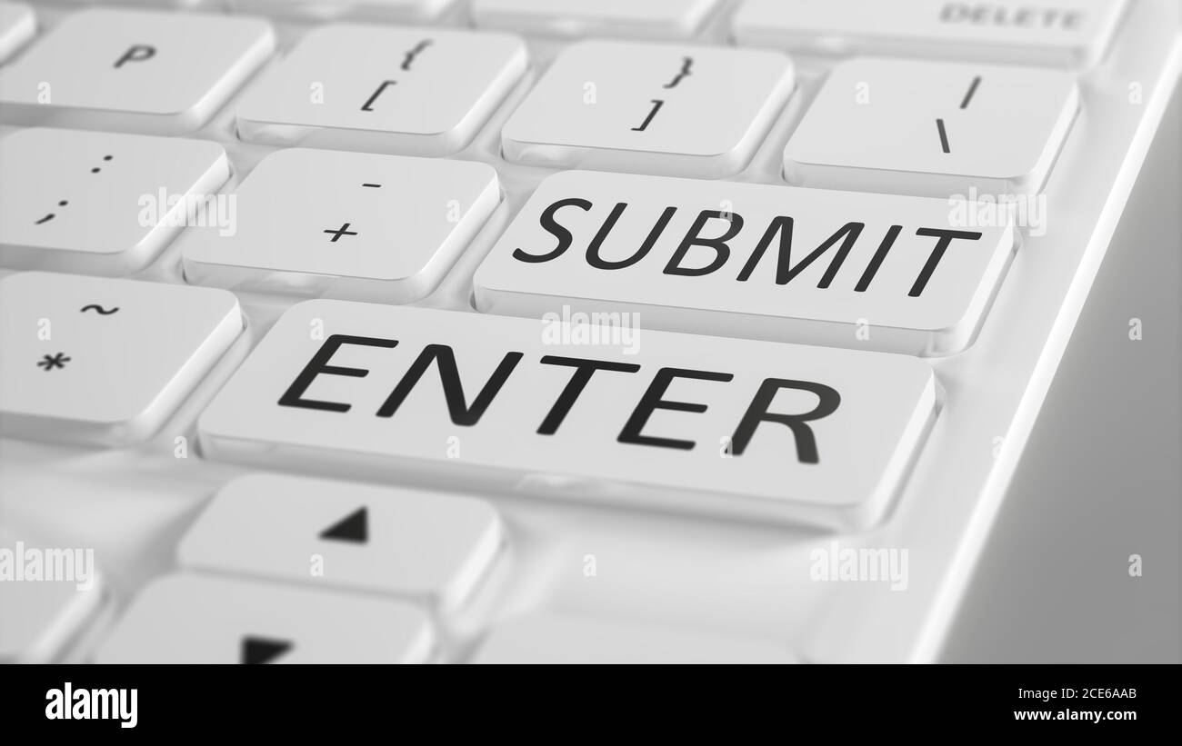 computer keyboard press enter to submit Stock Photo Alamy