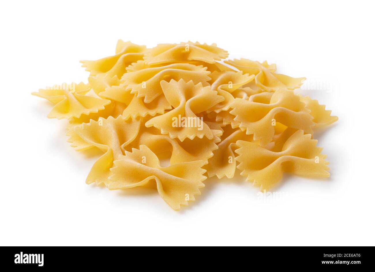 Farfalle placed on a white background Stock Photo