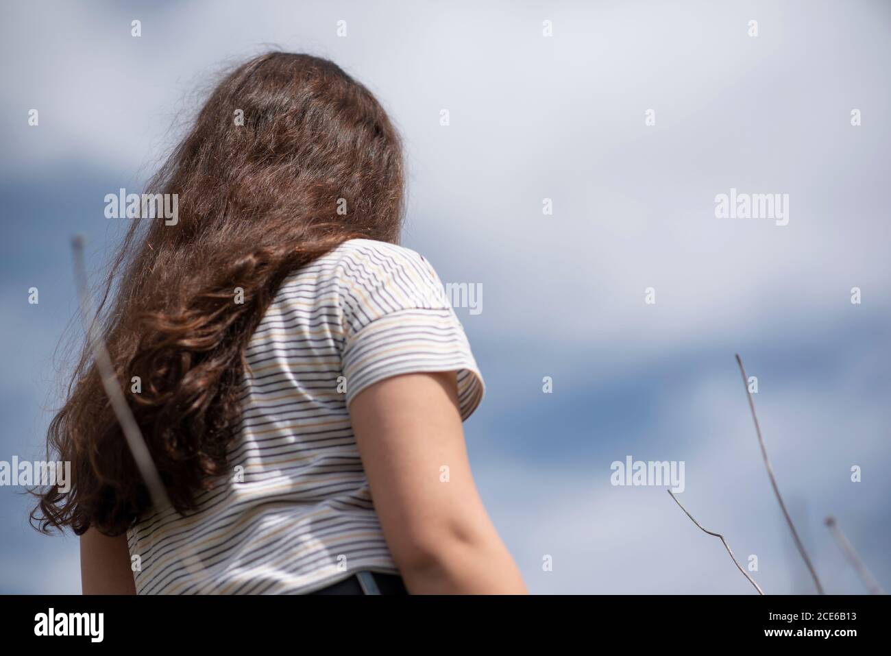Rear view of teenage girl outdoors Stock Photo - Alamy