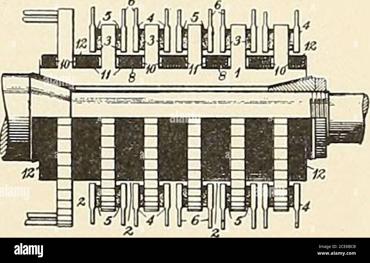 . Journal of electricity, power, and gas . 949,103. Commutator for Dynamo-Electric Machines.Miles Walker, Manchester, England, assignor to WestiughouseElectric & Manufacturing Company. A commutator cylindercomprising insulated commutator bars and Iraving a series of. relatively deep peripheral gTooves the side walls of whichconstitute plane contact surfaces, and clamping bands locatedin the bottoms of said grooves to hold the commutator barsagainst displacement. 949,184. Insulator for High-Potential Circuits. .Joseph N.Kelman, Los Angeles, Cal. An insulator consisting of a plu-rality of spread Stock Photo