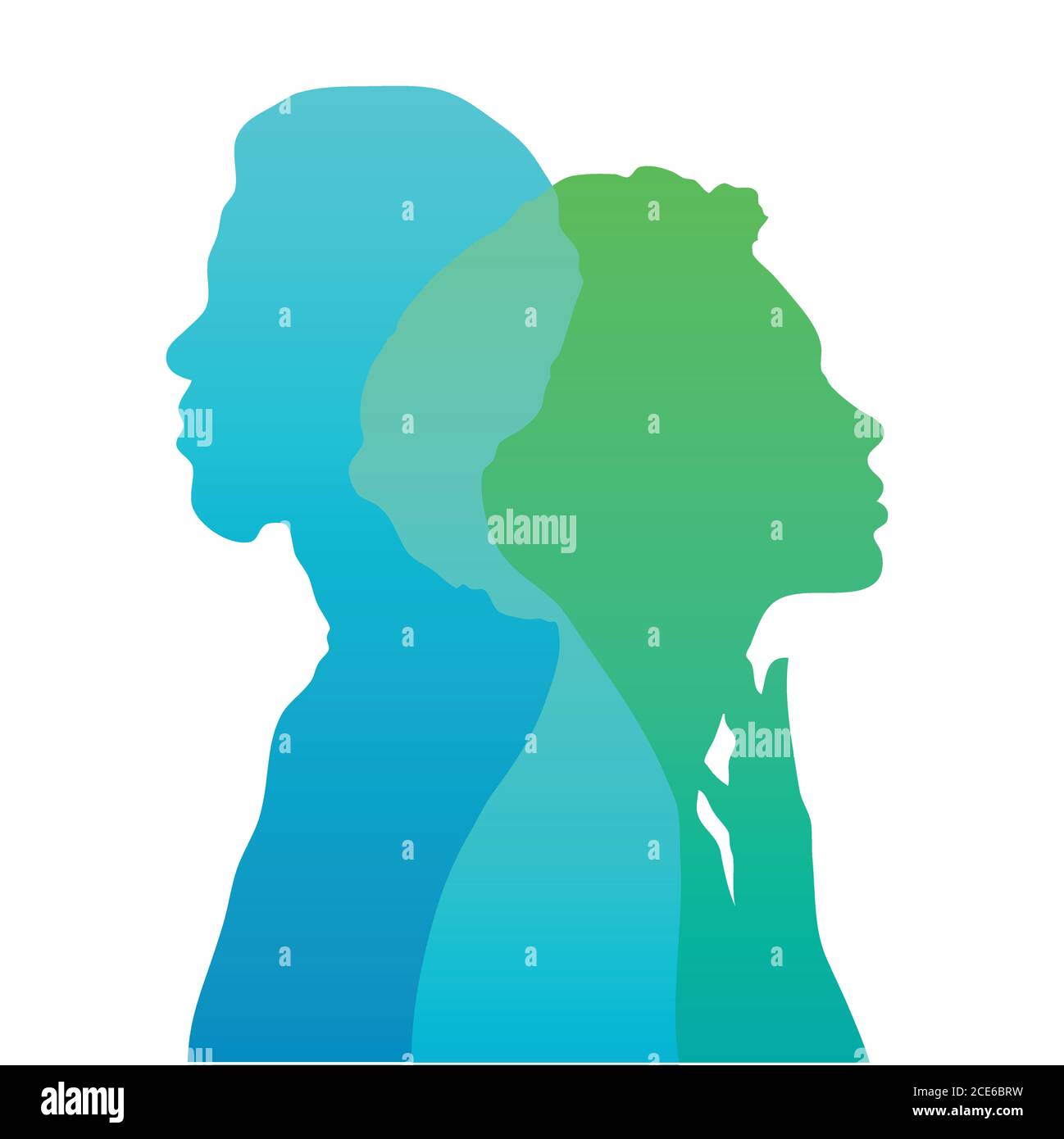 People heads silhouettes illustration Stock Vector Images - Alamy