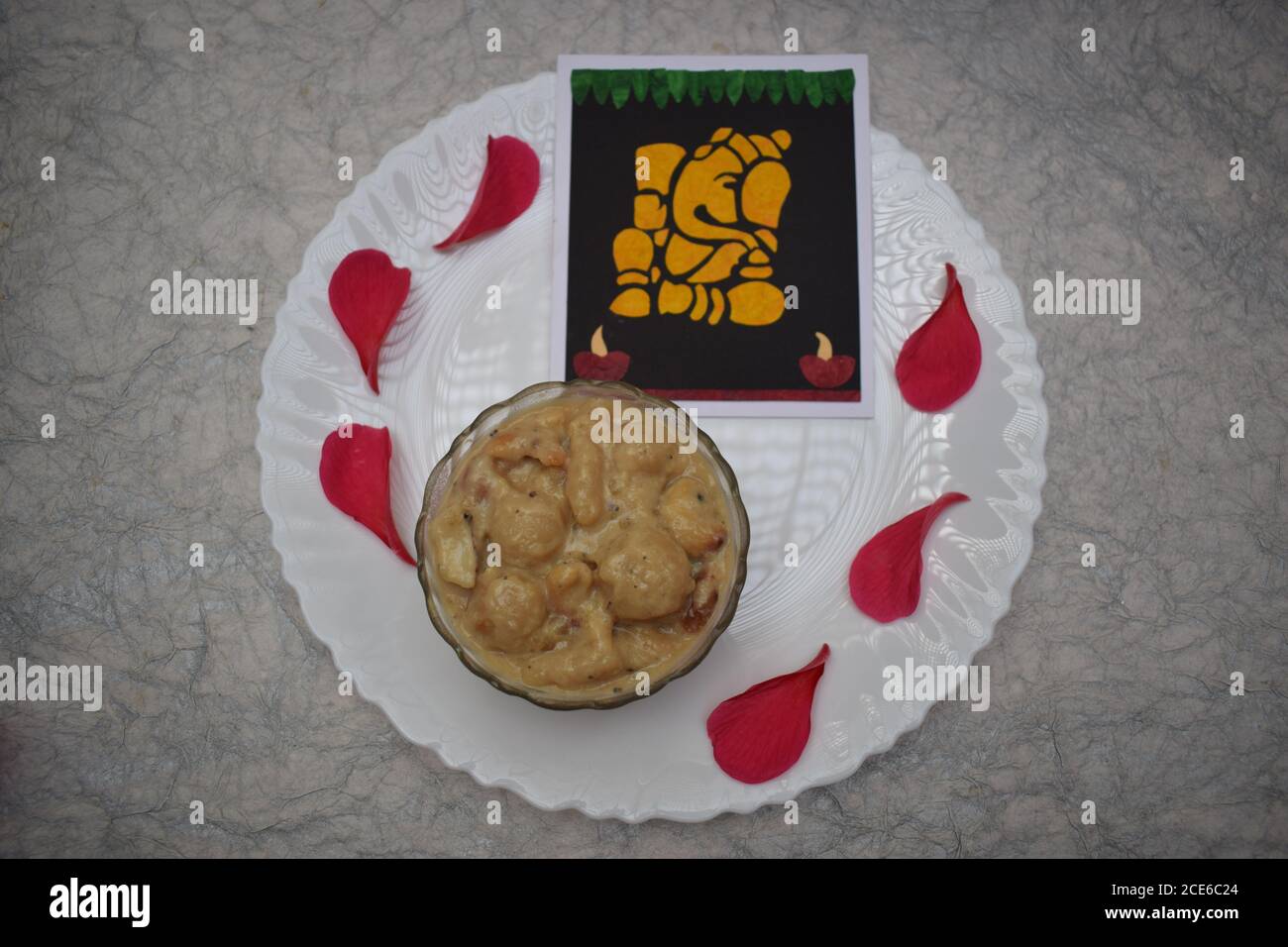 Traditional south indian recipe Vinayaka chavithi special Undralla payasam or Kheer with steamed