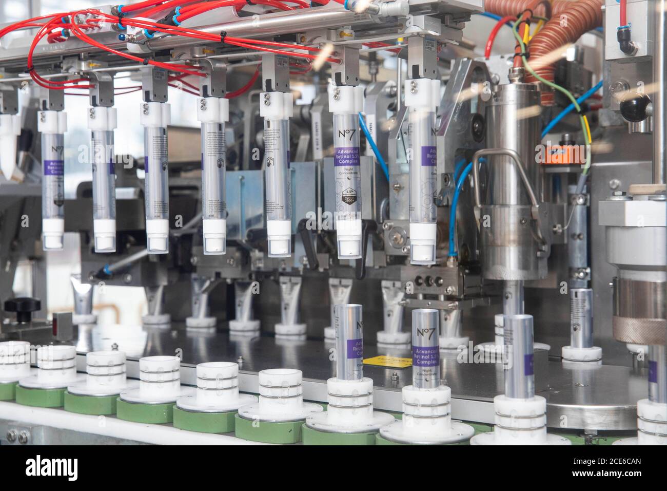 A behind-the-scenes look at the Boots laboratory and factory in Nottingham as scientists work on the No1 selling beauty product since its launch in May, the No7 ADVANCED Retinol 1.5 percent Complex Night Concentrate as it prepares of its in-store launch. Stock Photo