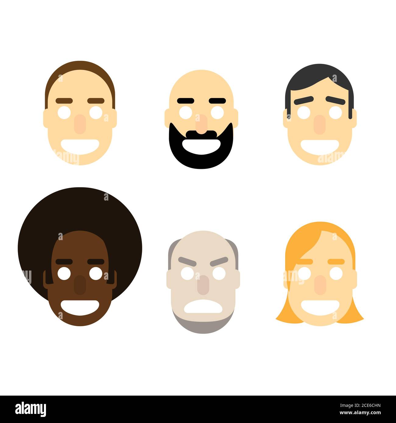 Set of avatars profile pictures flat icons. Vector illustration Stock ...
