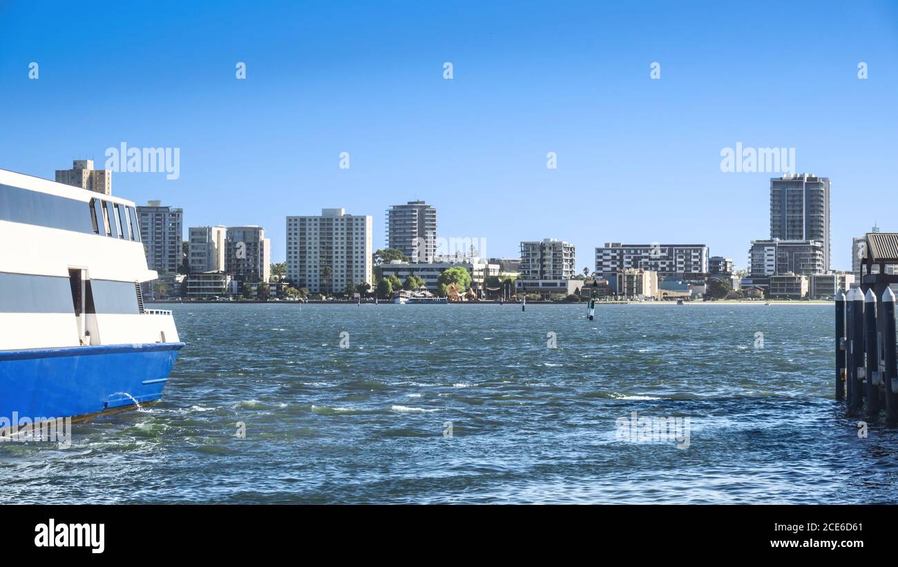 view with Swan River at Perth Western Australia Stock Photo